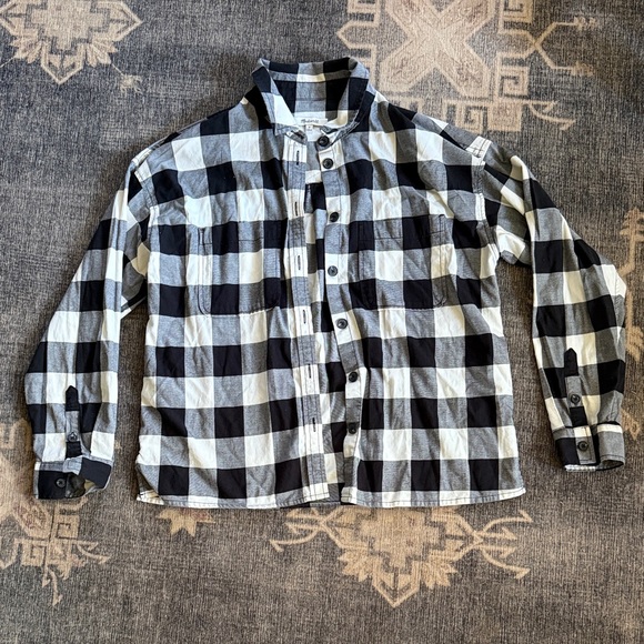 Madewell Tops - Madewell Black & White Buffalo Check Button-Up Shirt M